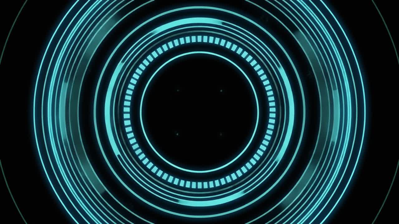 Abstract Futuristic Blue Glowing Circles Animation