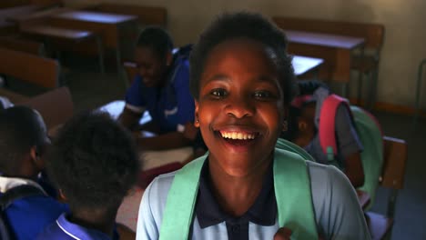 portrait of a young schoolgirl smiling 4k