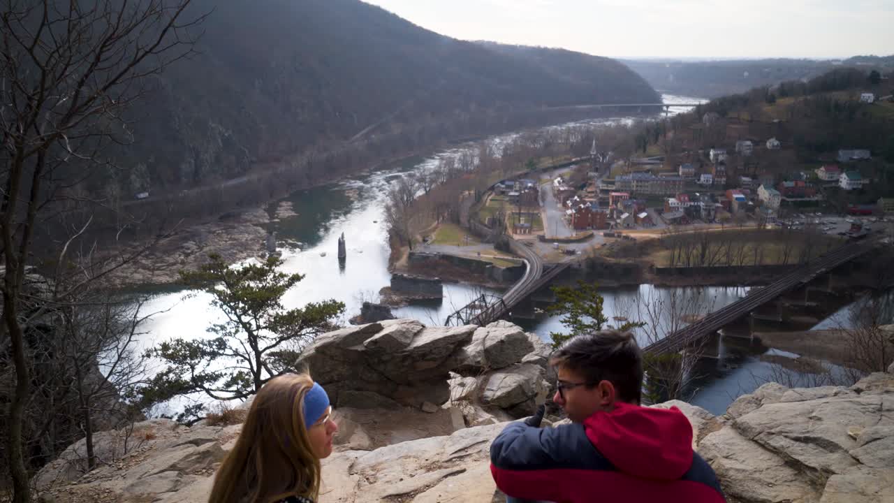 Scenic View of River Valley with People