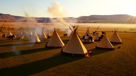 native american teepee camp