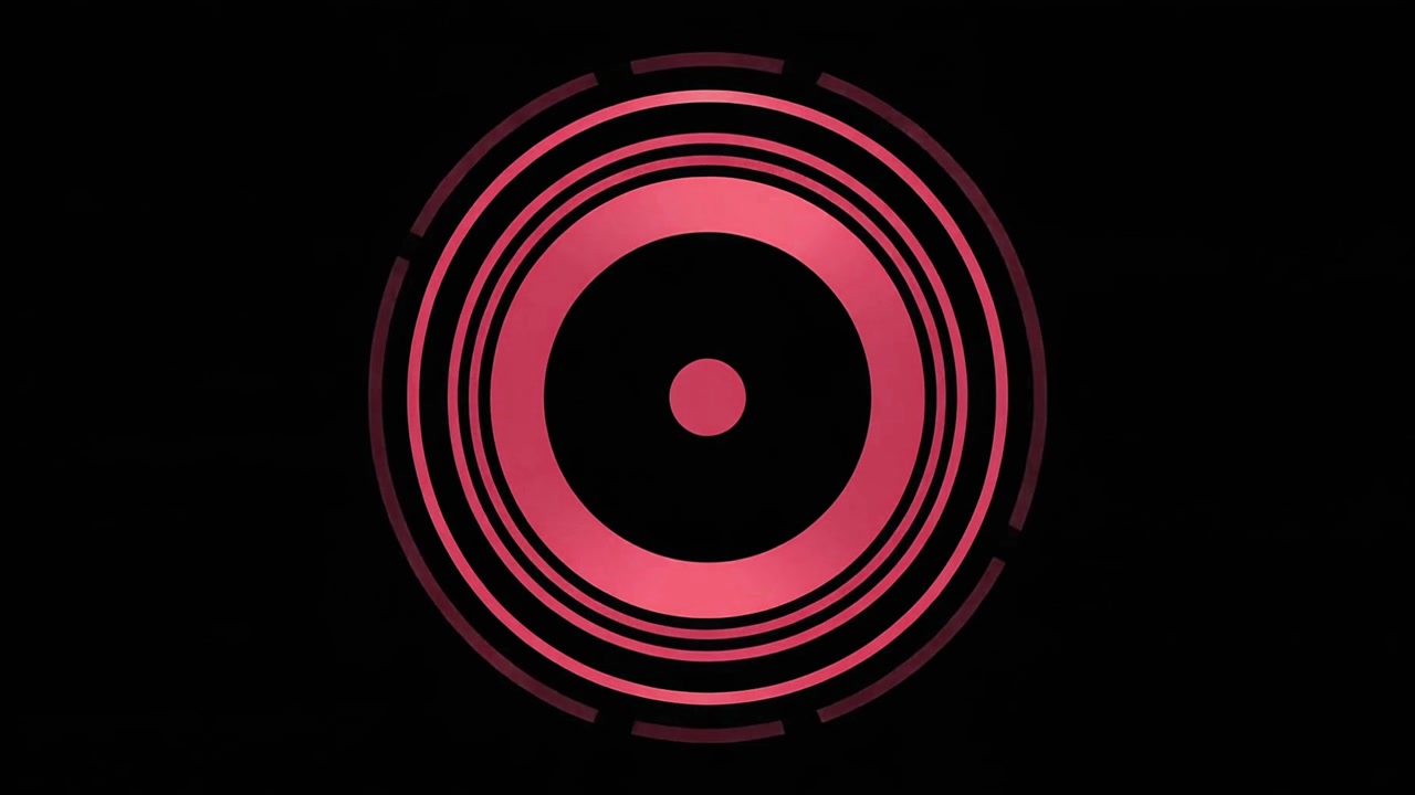 Abstract Motion Graphic of Expanding Pink Concentric Circles