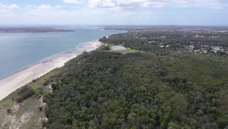 looking across the tree tops and out to sea on bribie island