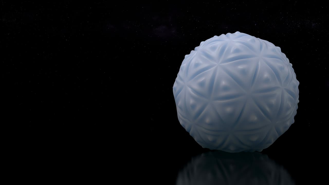 diseño en bucle 3d de bolas elásticas geométricas futuristas en el fondo del universo. vista panorámica de esferas de goma rodantes.