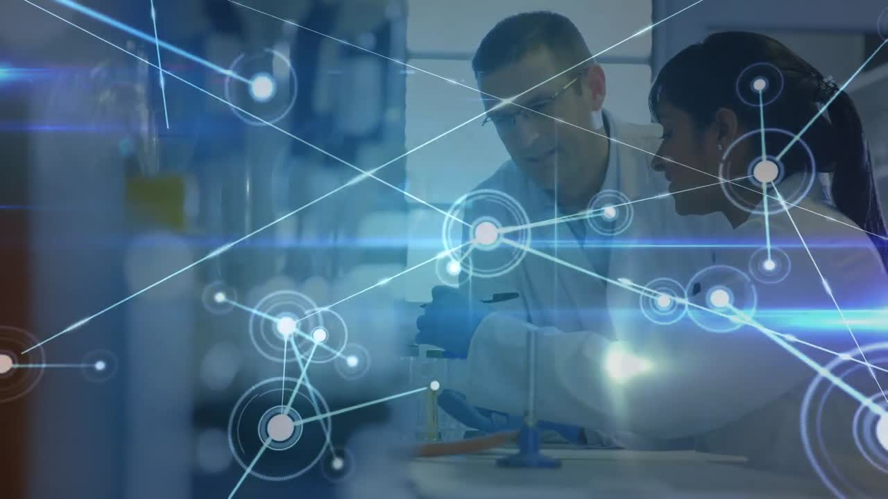Animation of network of connections over diverse doctors talking