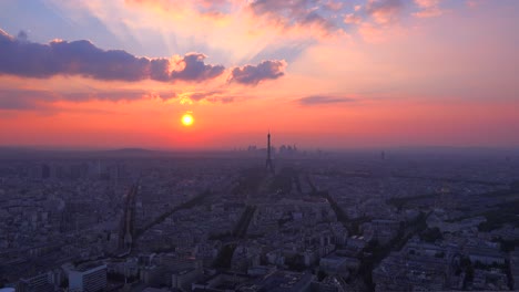 gorgeous high angle view of the eiffel tower and paris at sunset 1