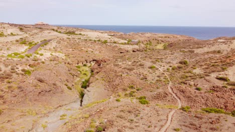 la costa de la isla de tenerife y el majestuoso paisaje del acro de tajao, vista aérea ascendente