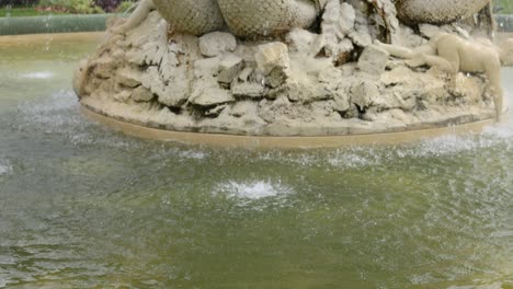 a detailed view of the ornate fountain