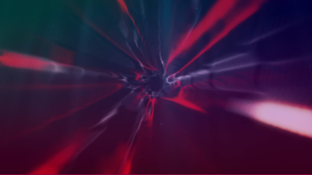 Animation of blue and red lights moving in navy space