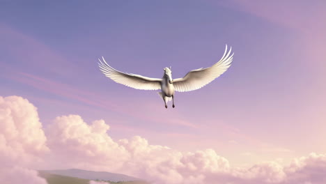 pegasus flying in a dreamy sky