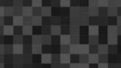 animation of shapes and squares moving over black background