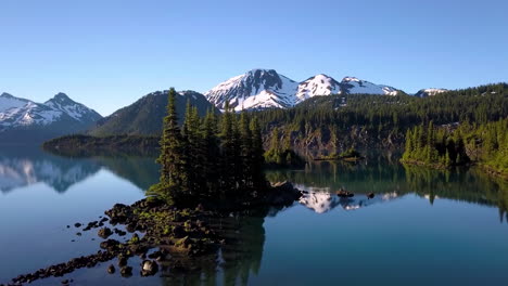 Aerial---Lacar-Lake-in-Neuquen,-Patagonia,-Argentina,-wide-shot-forward