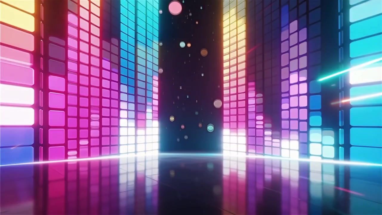Futuristic Rainbow Neon Music Equalizer Visualizer Background