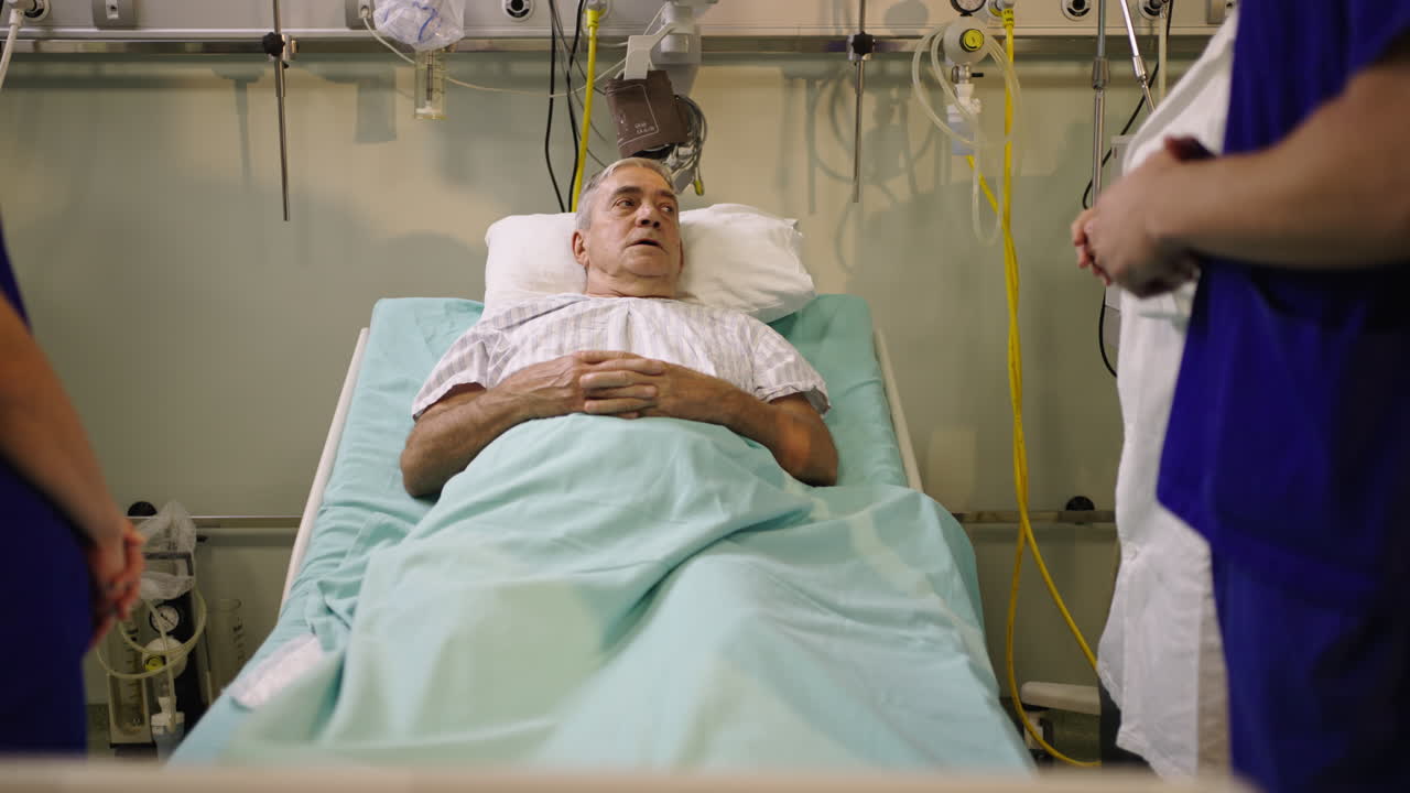 Patient in hospital bed