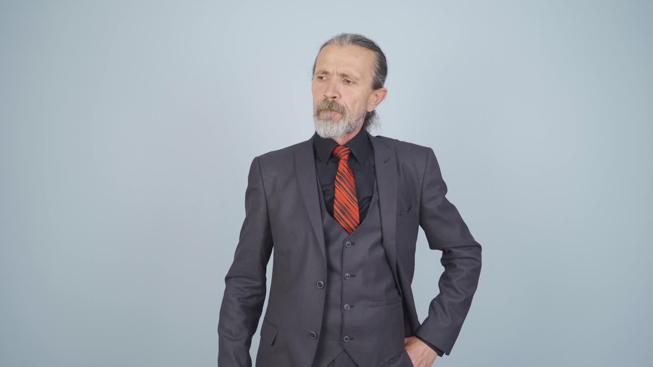 Businessman closing the file in anger.