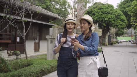 tourists walking in street in japanese old town