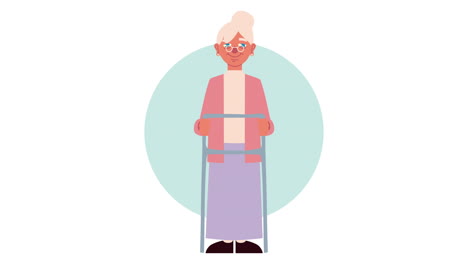 la abuela linda con el personaje de walker