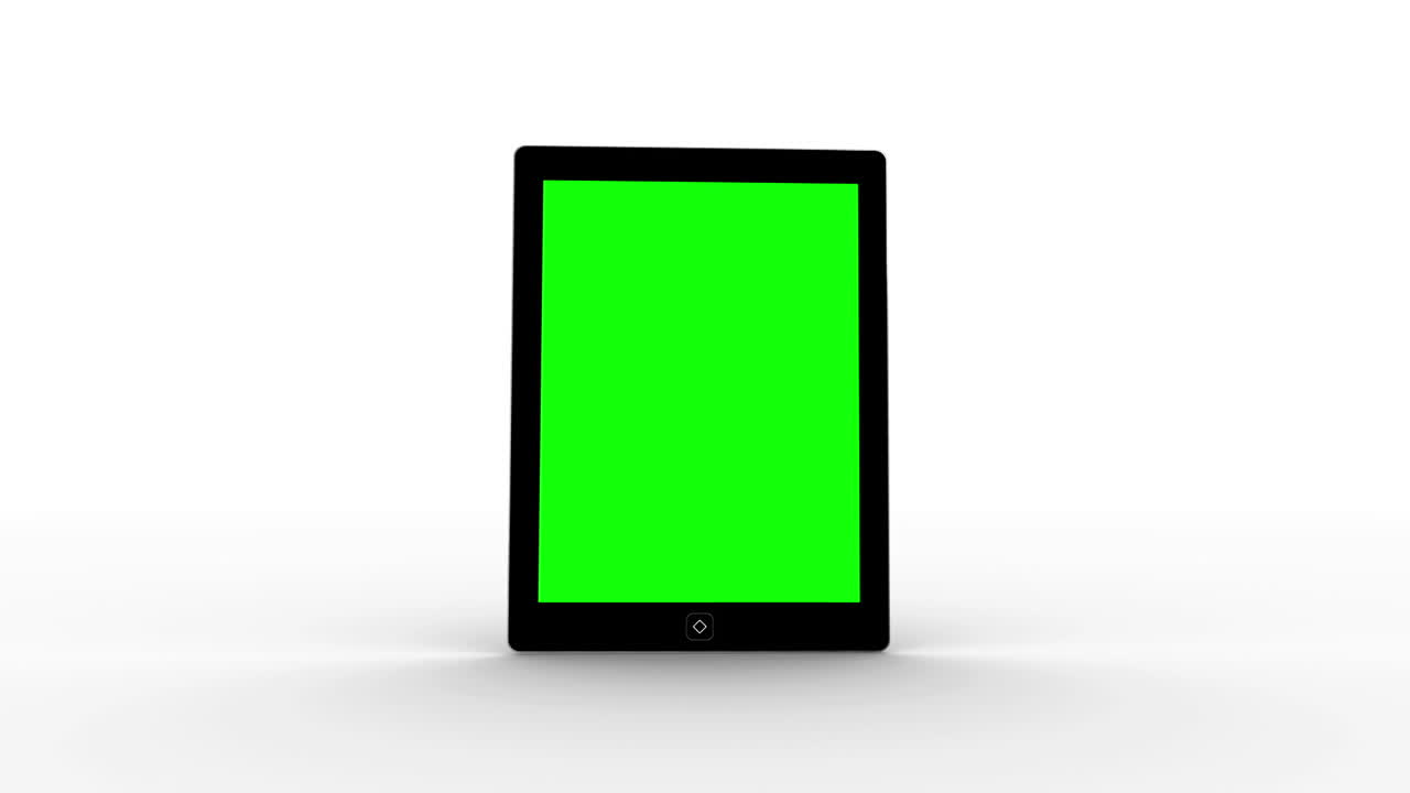 pantalla de la tableta que muestra espacio de copia verde