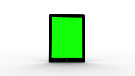 Tablet-screen-showing-green-copy-space