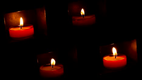 velas de oración redondas en el nicho