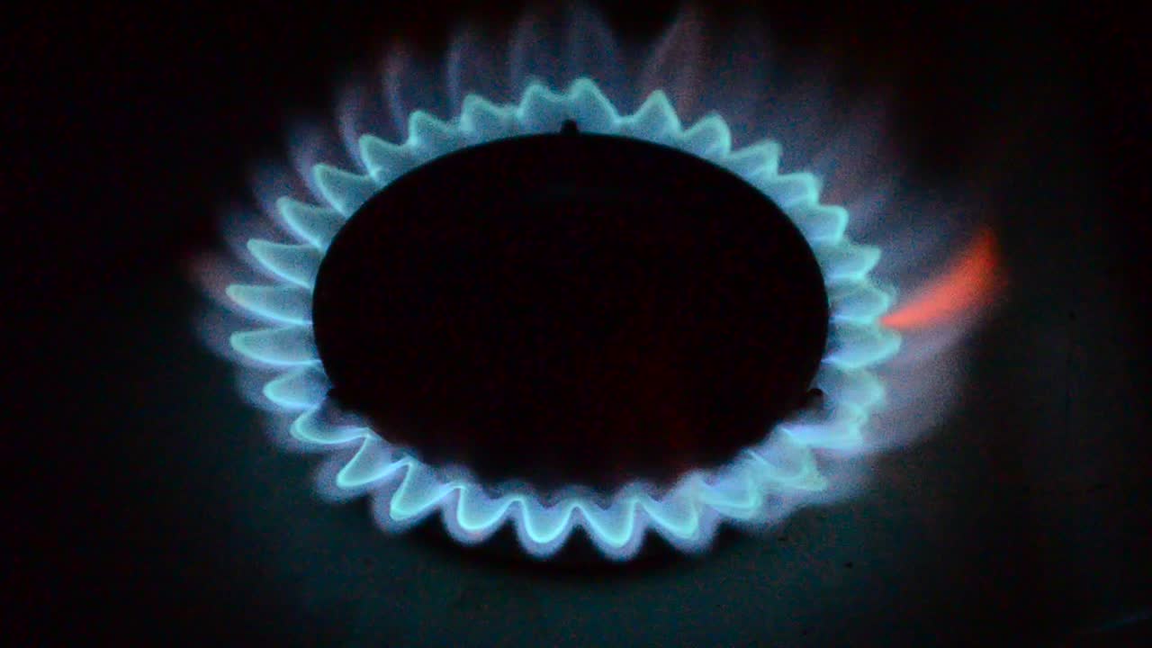 Fornace a gas. Il gas brucia.