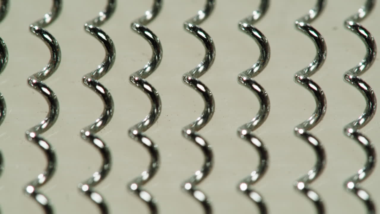 Close-up view of a metal zigzag pattern
