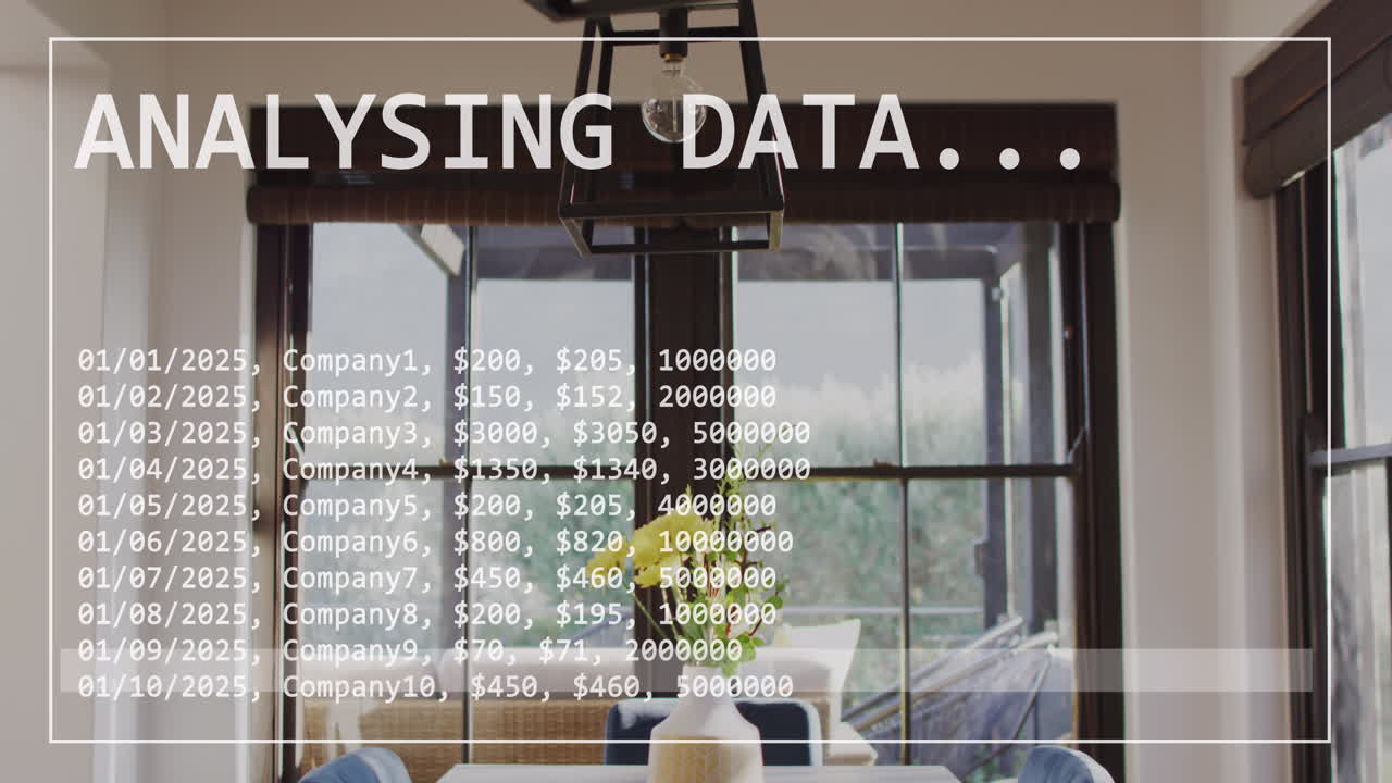 animación del procesamiento de datos en el interior de la casa.