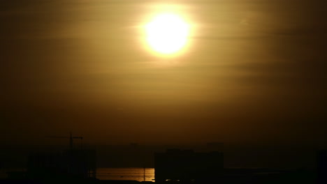 promising sunrise with a view of the harbor