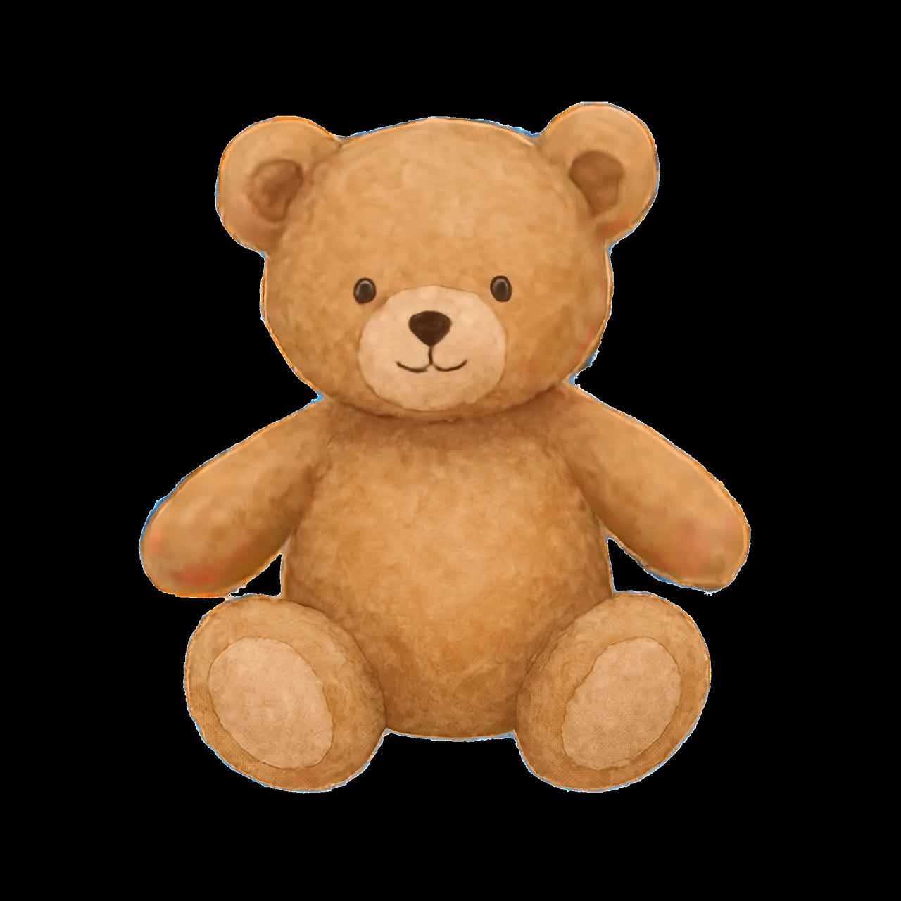 Sød bamse der vinker hej, isoleret animeret aktiv, transparent 4K-video, alfakanal, ProRes