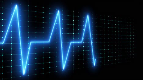 animation of cardiograph over black background