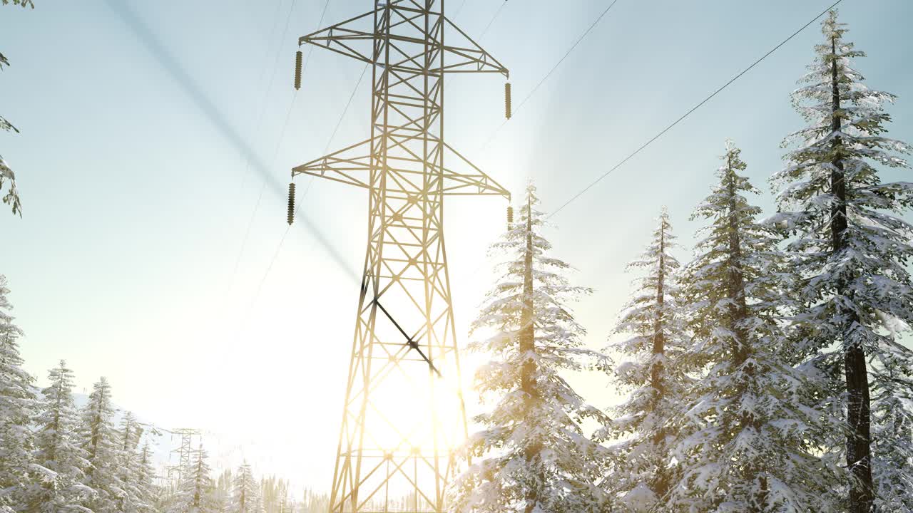 электрическая линия на рассвете