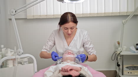 facial treatment in a beauty clinic