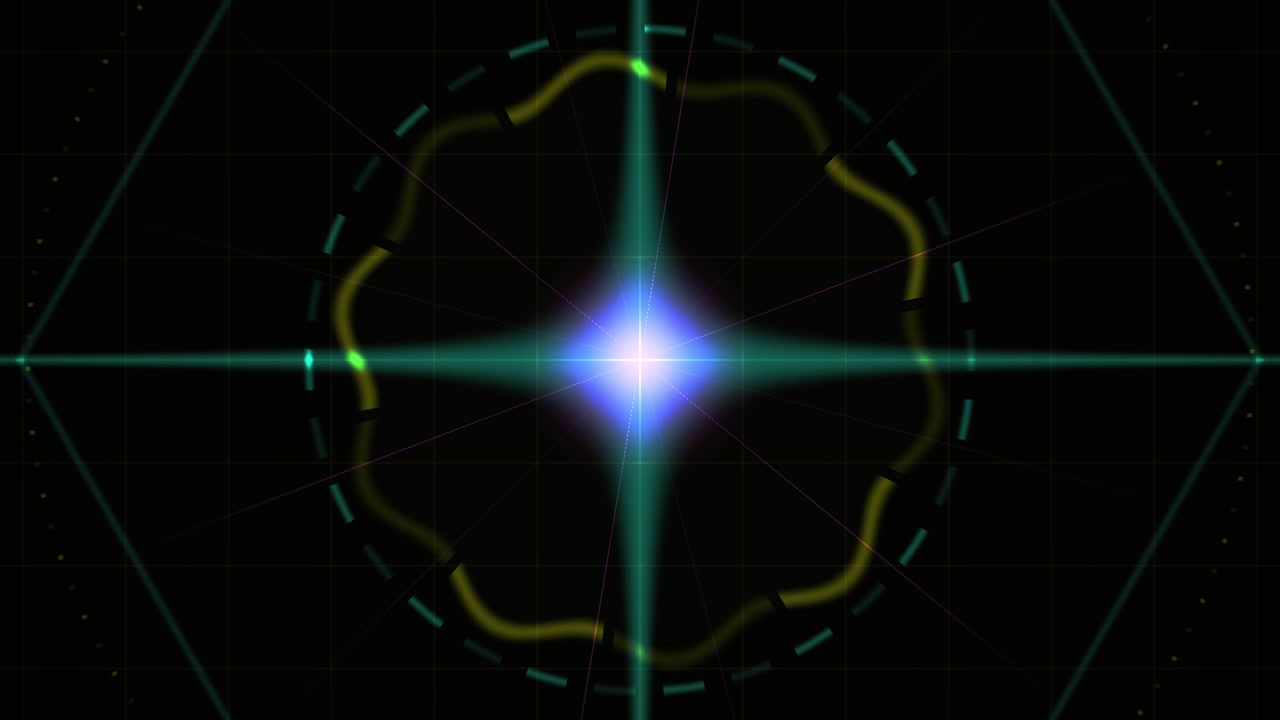Abstract Digital Interface with Pulsing Purple Light and Geometric Patterns