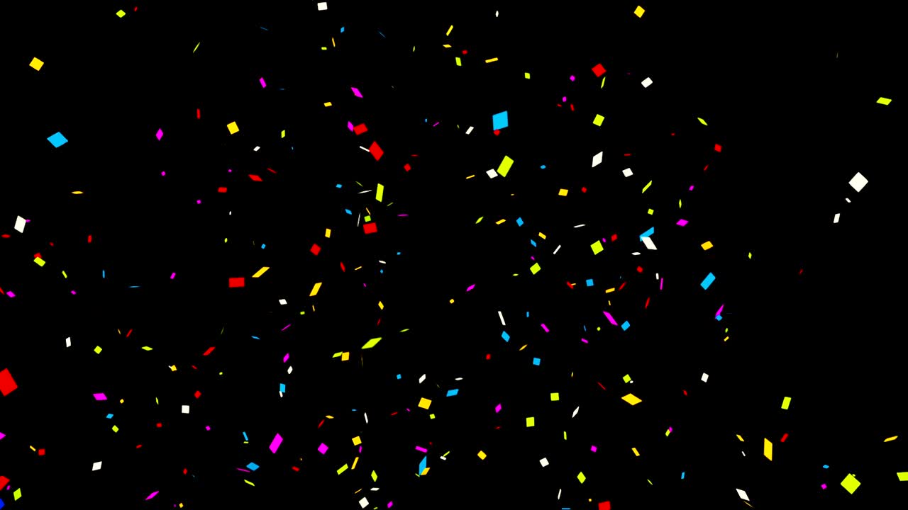 Confetti colorati su sfondo nero