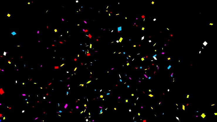 Confetti colorati su sfondo nero