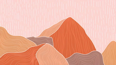 abstract stylized mountains landscape at sunrise or sunset