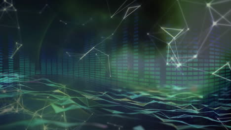 animación de conexiones y procesamiento de datos digitales a través de servidores informáticos