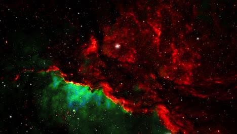 red-green nebula clouds in the universe