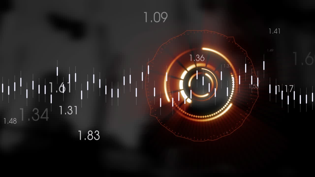 검은색 배경 위의 데이터 처리 애니메이션