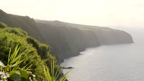 stunning cliffs and vegetation of sao miguels coastline in azores