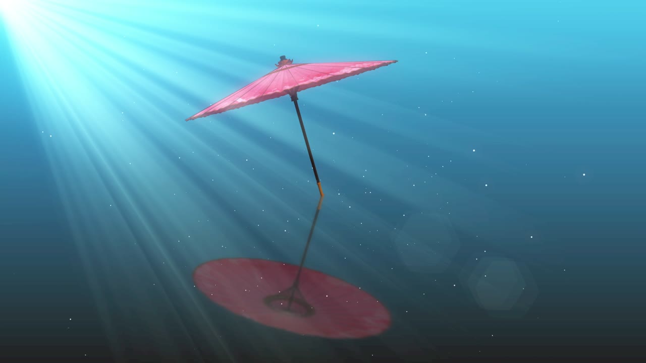 animación de bucle de paraguas chino japonés