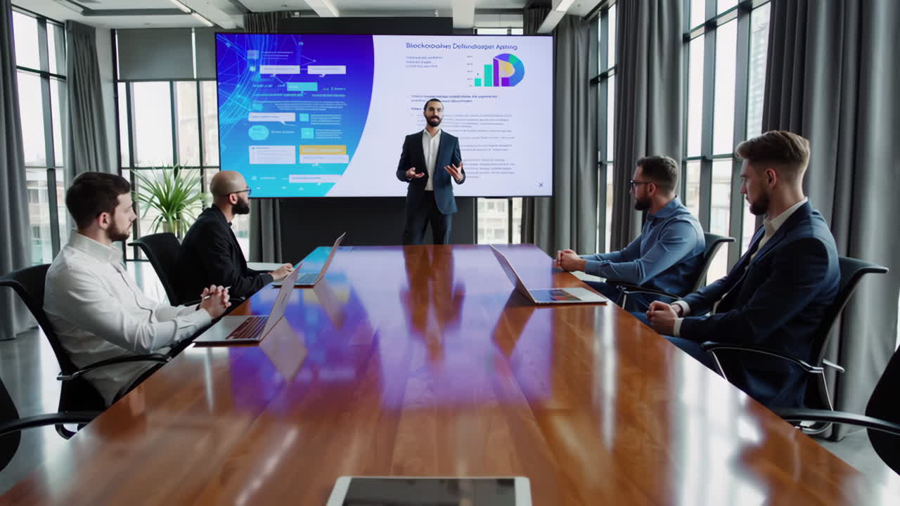 presentación de la reunión de negocios