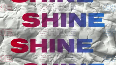 animation of shine text in repetition on white background