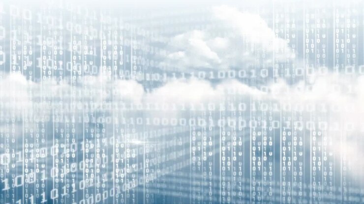Digital animation of binary technology code 4k