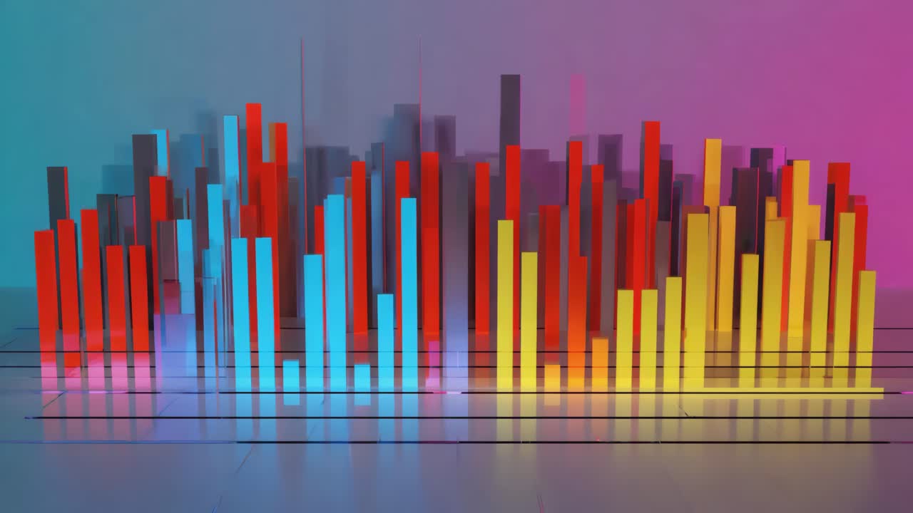 Colorful 3D Bar Graph Data Visualization