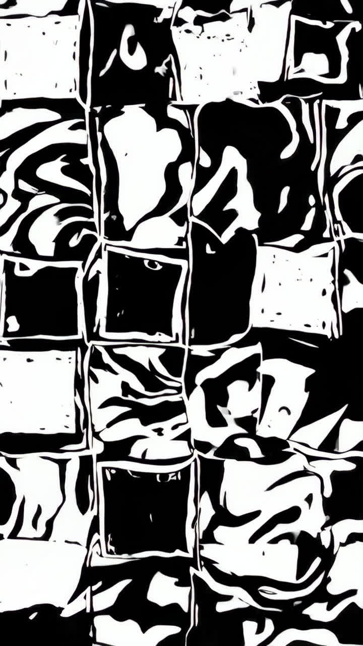 Abstract Black and White Swirl Checkerboard Pattern