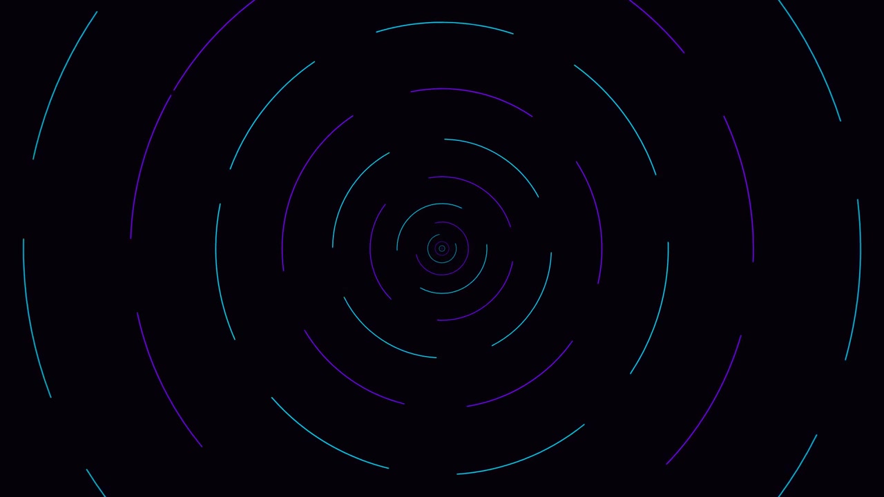 Abstract Motion Background with Rotating Neon Circular Lines