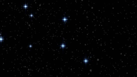 animación de partículas de energía roja que se mueven sobre estrellas blancas parpadeantes sobre fondo negro