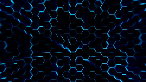 seamless futuristic surface. neon blue light hexagon pattern. abstract motion background.