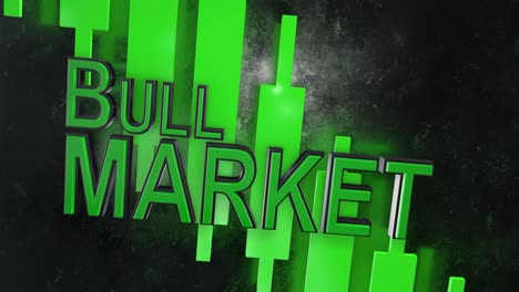 bull market 3d title animation for stock market