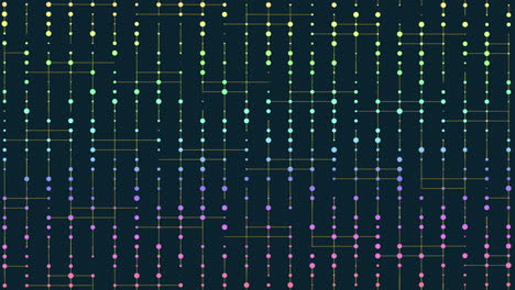 Cuadrícula-Simétrica-De-Coloridos-Puntos-Superpuestos-Sobre-Fondo-Oscuro.